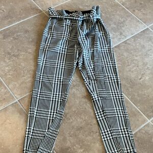Adriano Goldschmied Black and White Checkered paper bag Pants, XS, NWT